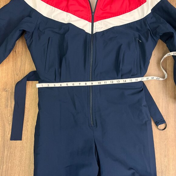 French Vintage 70s 80s Olympic One Piece Ski Suit  France Color block Retro - Picture 8 of 15